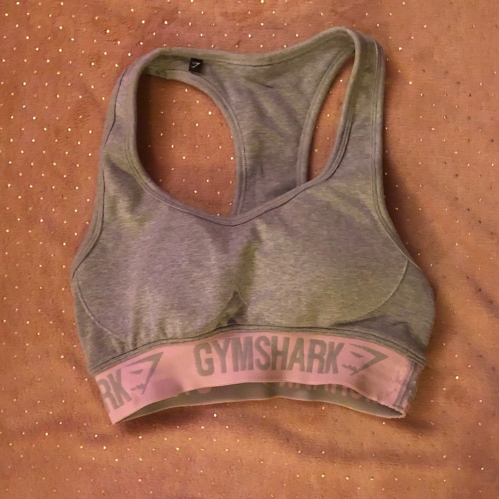 Light Pink/Gray Marl Gymshark Sports Bra